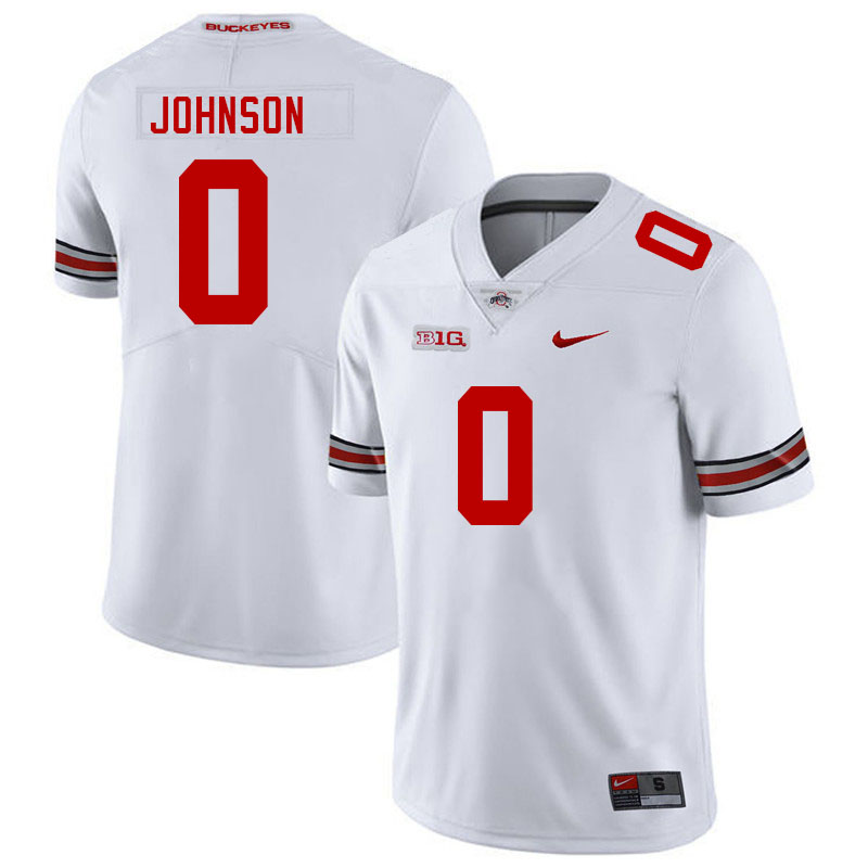 Ohio State Buckeyes #0 Xavier Johnson College Football Jerseys Stitched Sale-White